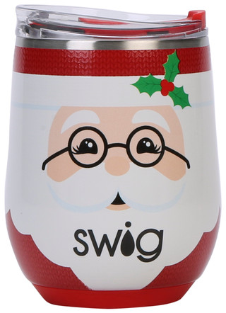 Thumbnail 2: Swig 12 oz Christmas Print Insulated Stainless Steel Stemless Cup 