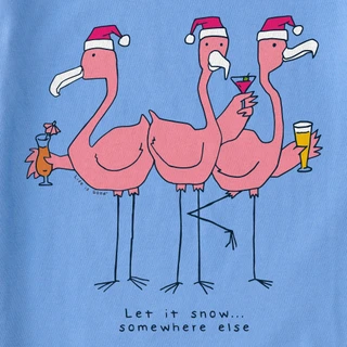 Thumbnail 2: Life is Good Women's Flamingos Holiday Tee 