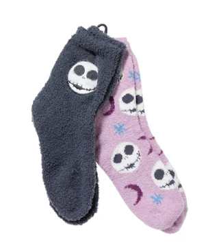 Thumbnail 1: Nightmare Before Christma 2-Pk Jack Skellington Cozy Crew Socks 