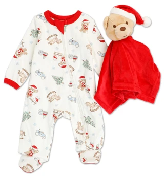 Thumbnail 1: Baby Essentials Baby Boys' 2-Piece Sleep & Play Lovey Set 