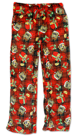 Thumbnail 1: SpongeBob Squarepants Men's Holiday Plush Lounge Pants 