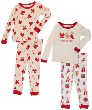 Thumbnail 1: Goodnight Llama Girls' 4-Piece Long Sleeve Pajama Set 