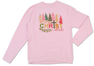 Thumbnail 1: Inspired Culture Juniors' Long Sleeve Christmas Graphic Sweatshirt 
