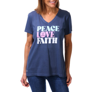Thumbnail 1: Life is Good Women's Peace Love Faith Tee 