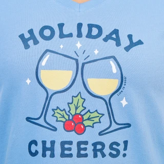 Thumbnail 2: Life is Good Women's Short Sleeve V-Neck Holiday Graphic Tee 