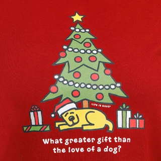 Thumbnail 3: Life is Good Women's Christmas Dog Under Tree Adirondak Top 