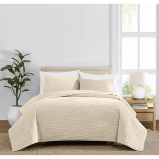 Thumbnail 1: ROYAL VELVET Royal Velvet Wavy Cotton Velvet Quilt Set 