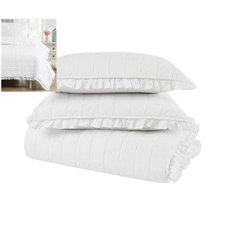 Thumbnail 7: FARMHOUSE The Farmhouse by Rachel Ashwell Ruffled Washed Quilt Set 