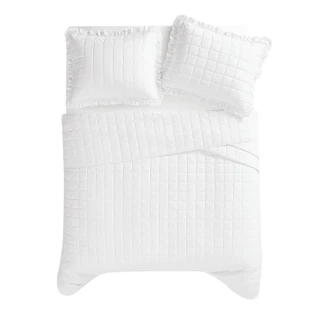 Thumbnail 11: FARMHOUSE The Farmhouse by Rachel Ashwell Ruffled Washed Quilt Set 