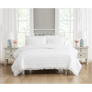 Thumbnail 2: FARMHOUSE The Farmhouse by Rachel Ashwell Ruffled Washed Quilt Set 