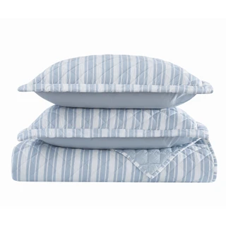 Thumbnail 4: FARMHOUSE The Farmhouse by Rachel Ashwell Ticking Stripe Quilt Set 