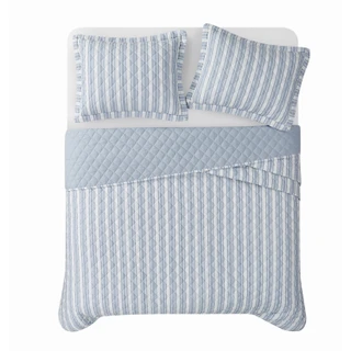 Thumbnail 21: FARMHOUSE The Farmhouse by Rachel Ashwell Ticking Stripe Quilt Set 
