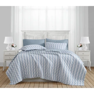 Thumbnail 22: FARMHOUSE The Farmhouse by Rachel Ashwell Ticking Stripe Quilt Set 