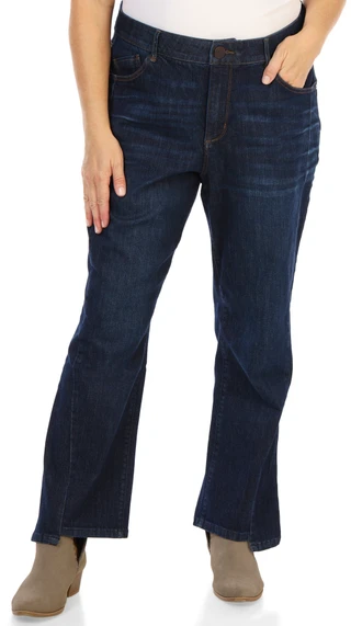 Thumbnail 1: Democracy Women's Plus High Rise Stretch Waist Barely Boot Jeans 