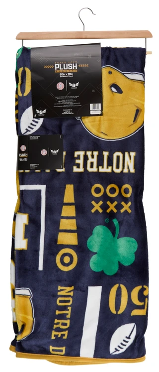 Thumbnail 2: Notre Dame 60x70 Super Soft Plush Team Spirit Blanket with Hanger 