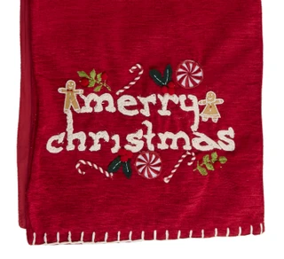 Thumbnail 2: Lillian Studio 14x72 Merry Christmas Lined Table Runner with Whipstitching 