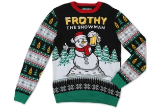 Thumbnail 1: Ugly Christmas Sweater Men's Frothy the Snowman Sweater 