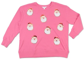 Thumbnail 1: Magical Season Women's Plus Long Sleeve Santa Fleece Top 