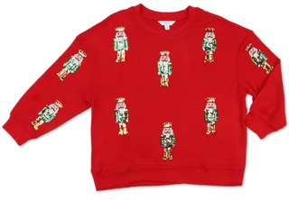 Thumbnail 1: Magical Season Women's Plus Christmas Sequin Hacci Knit Top 