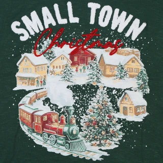 Thumbnail 2: Magical Season Women's Plus Long Sleeve Small Town Christmas Top 