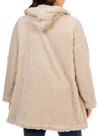 Thumbnail 2: Anneliese Women's Plus Long Open Front 2 Pocket Sherpa Cardigan  