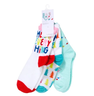Thumbnail 2: Hallmark Women's 3-Pair Cozy Crew Socks 