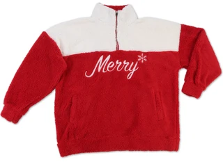 Thumbnail 1: Magical Season Women's Plus Sherpa Quarter-Zip Top 