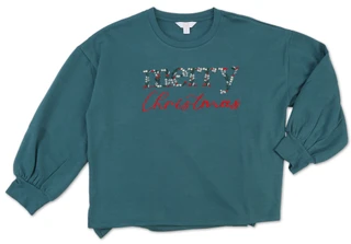 Thumbnail 1: Magical Season Women's Plus Long Sleeve Merry Christmas Top 