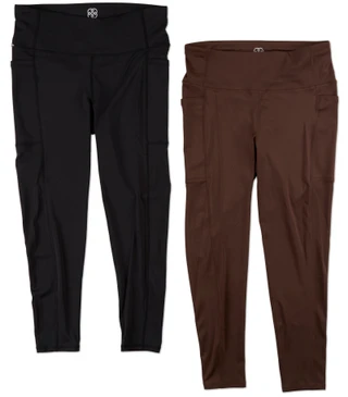 Thumbnail 1: daisy fuentes Women's Plus 2 Pk Active High Waisted Leggings 