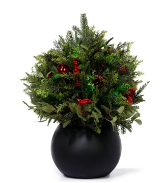 Thumbnail 1: . 30-Inch Mixed Greenery in Black Vase 