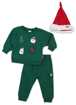 Thumbnail 1: Lila & Jack Baby Boys' 3-Piece Christmas Jogger Set 