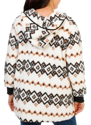 Thumbnail 2: Anneliese Women's Plus Open Front Sherpa Hoodie 