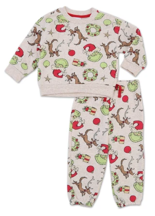 Thumbnail 1: THE GRINCH Infant Boys' 2-Piece Long Sleeve Pajama Set 