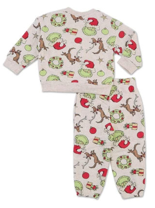 Thumbnail 2: THE GRINCH Infant Boys' 2-Piece Long Sleeve Pajama Set 