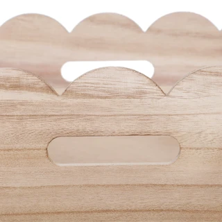 Thumbnail 2: Scalloped Wood Storage Basket 