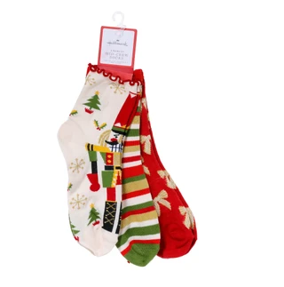 Thumbnail 1: Hallmark Women's 3-Pair Mid-Crew Holiday Socks 
