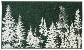 Thumbnail 1: Bells & Mistletoe Winter Houses Accent Rug 