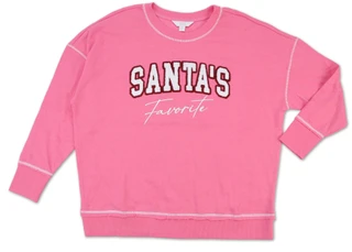 Thumbnail 1: Magical Season Women's Plus Santa's Favorite Fleece Sweatshirt 
