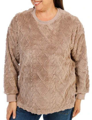 Thumbnail 1: Anneliese Women's Plus Sherpa Cable Pullover  