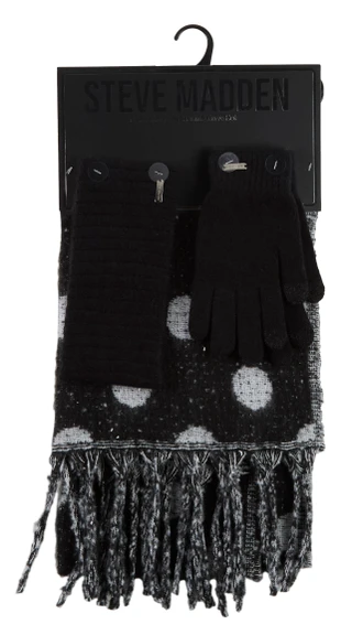 Thumbnail 1: Steve Madden 3 Pc Ear Warmer, Scarf & Gloves Set 
