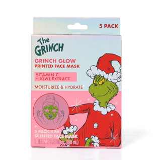 Thumbnail 1: THE GRINCH 5-Pack Kiwi Scented Printed Face Masks 