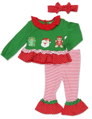 Thumbnail 1: Baby Essentials Baby Girls' 3-Piece Christmas Tunic Set 