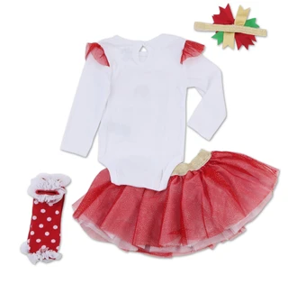 Thumbnail 2: Baby Essentials Baby 4-Piece Holiday Tutu Set 