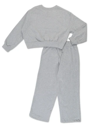 Thumbnail 2: Jessica Simpson Girls' 2-Piece Fleece Wide Leg Pants Set 