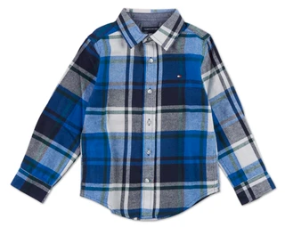 Thumbnail 1: Tommy Hilfiger Boys Plaid Print Button Down Shirt  