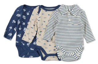 Thumbnail 1: ELEPHANT AND CASTLE Baby Boys 3 Pk Creepers  