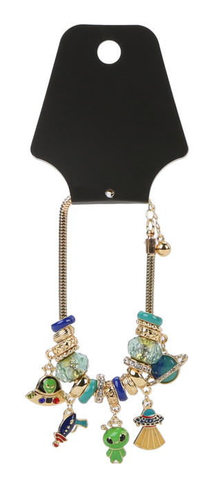 Thumbnail 1: . Space UFO & Alien Charm Bracelet 
