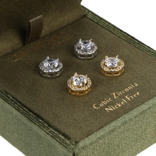 Thumbnail 2: Mulberry & Broome 2 Pk Two Tone Cubic Zirconia Stud Earrings 