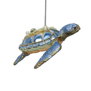 Thumbnail 2: Magical Season Sea Turtle Glass Christmas Ornament 