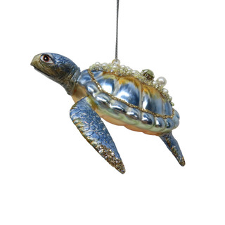 Thumbnail 1: Magical Season Sea Turtle Glass Christmas Ornament 